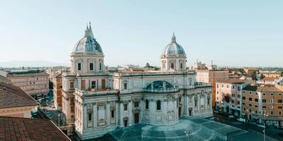 Aerial view of the rear facade of Santa Maria Maggiore Basilica