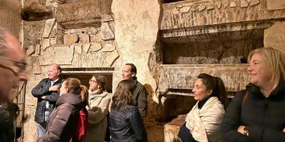 Touristation group at the Roman catacombs