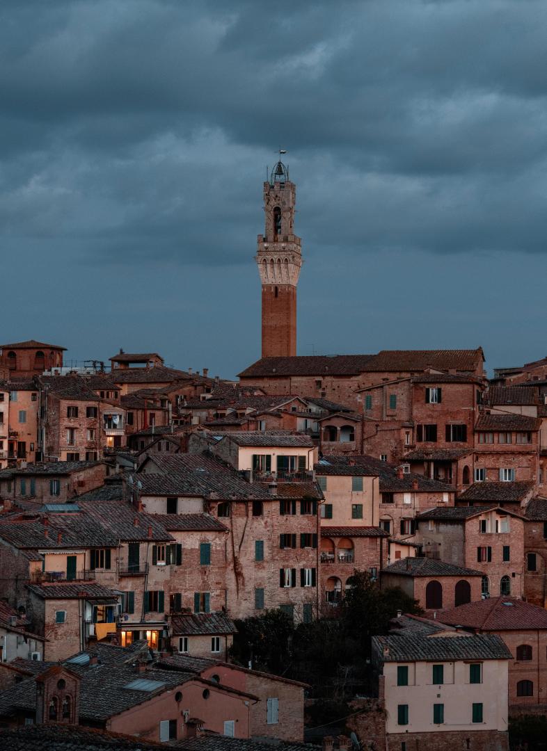 Torre del Mangia und Dächer von Siena
