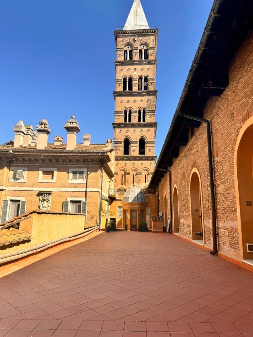 View of the belltower of the Santa Maria Maggiore Basilica