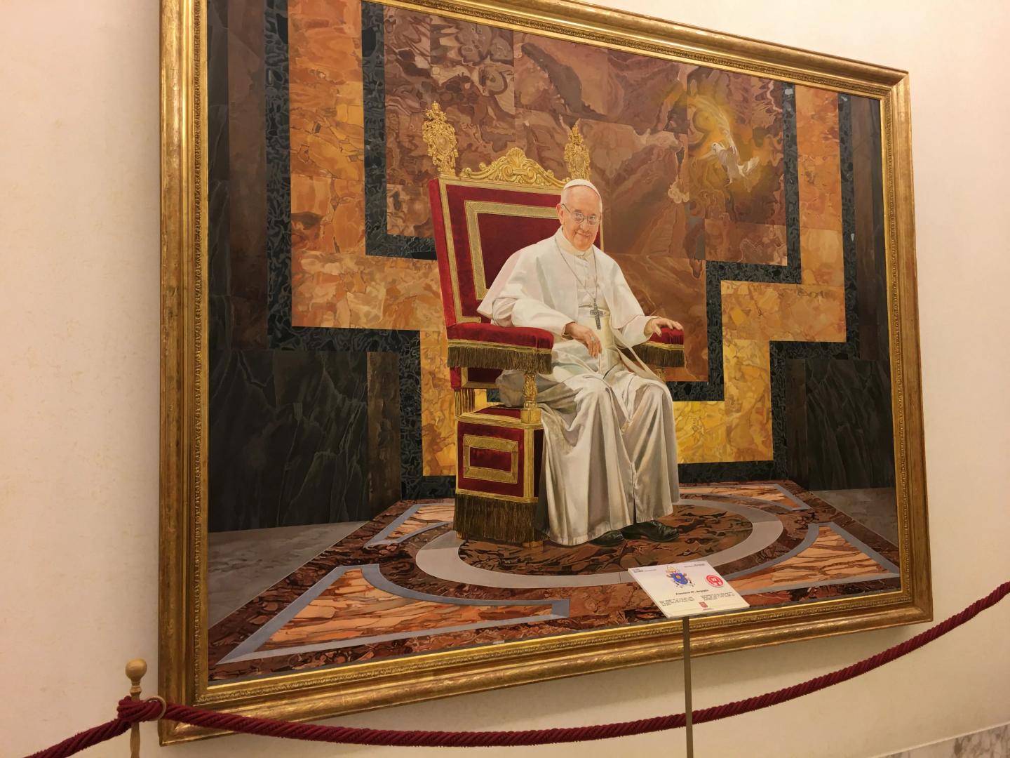 Porträt von Papst Franziskus im Apostolischen Palast