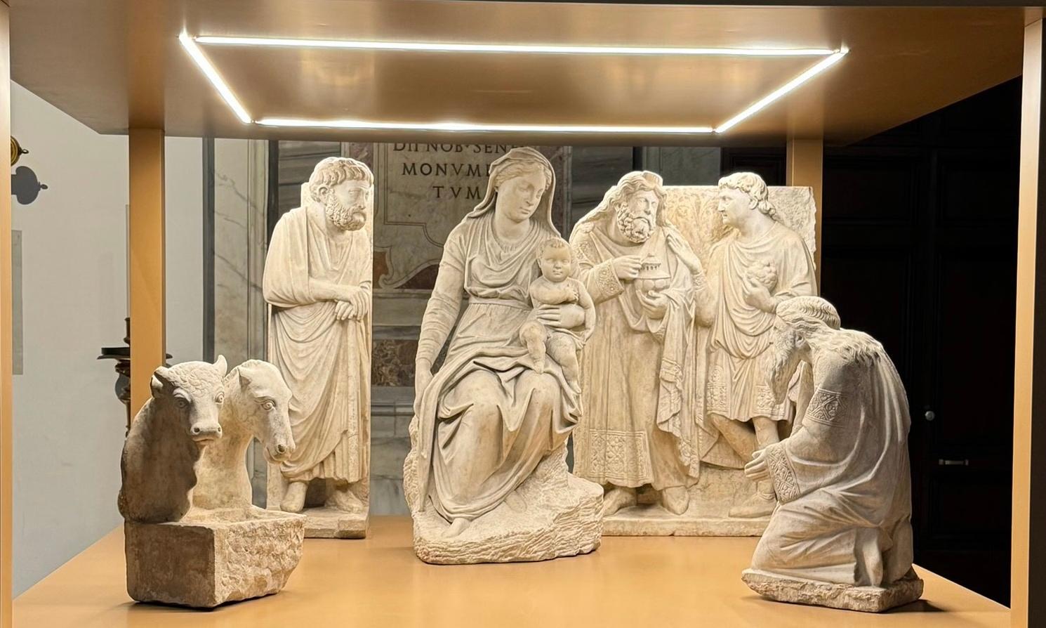 Nativity scene by Arnolfo di Cambio in the museum of Santa Maria Maggiore Basilica