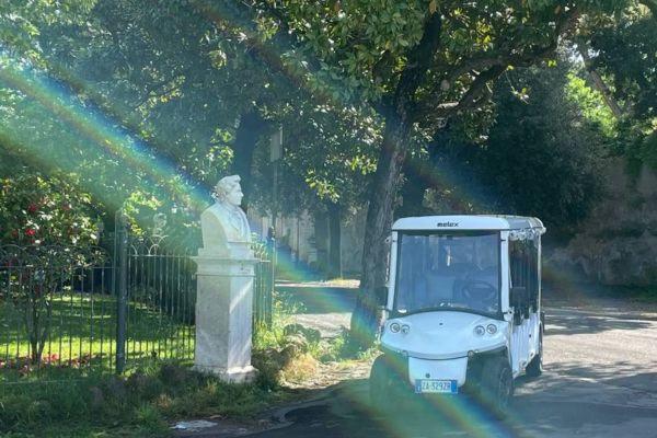 Golf cart en la naturaleza