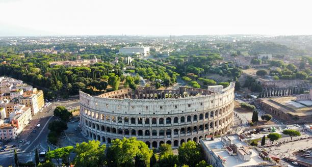 Vue aérienne du Colosseum