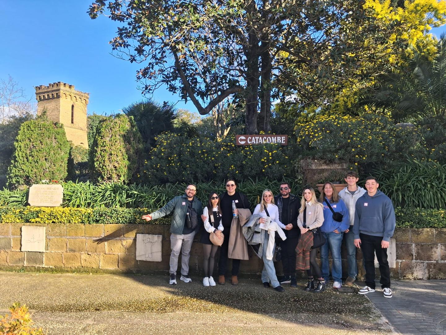 Group of visitors going to the Catacombs