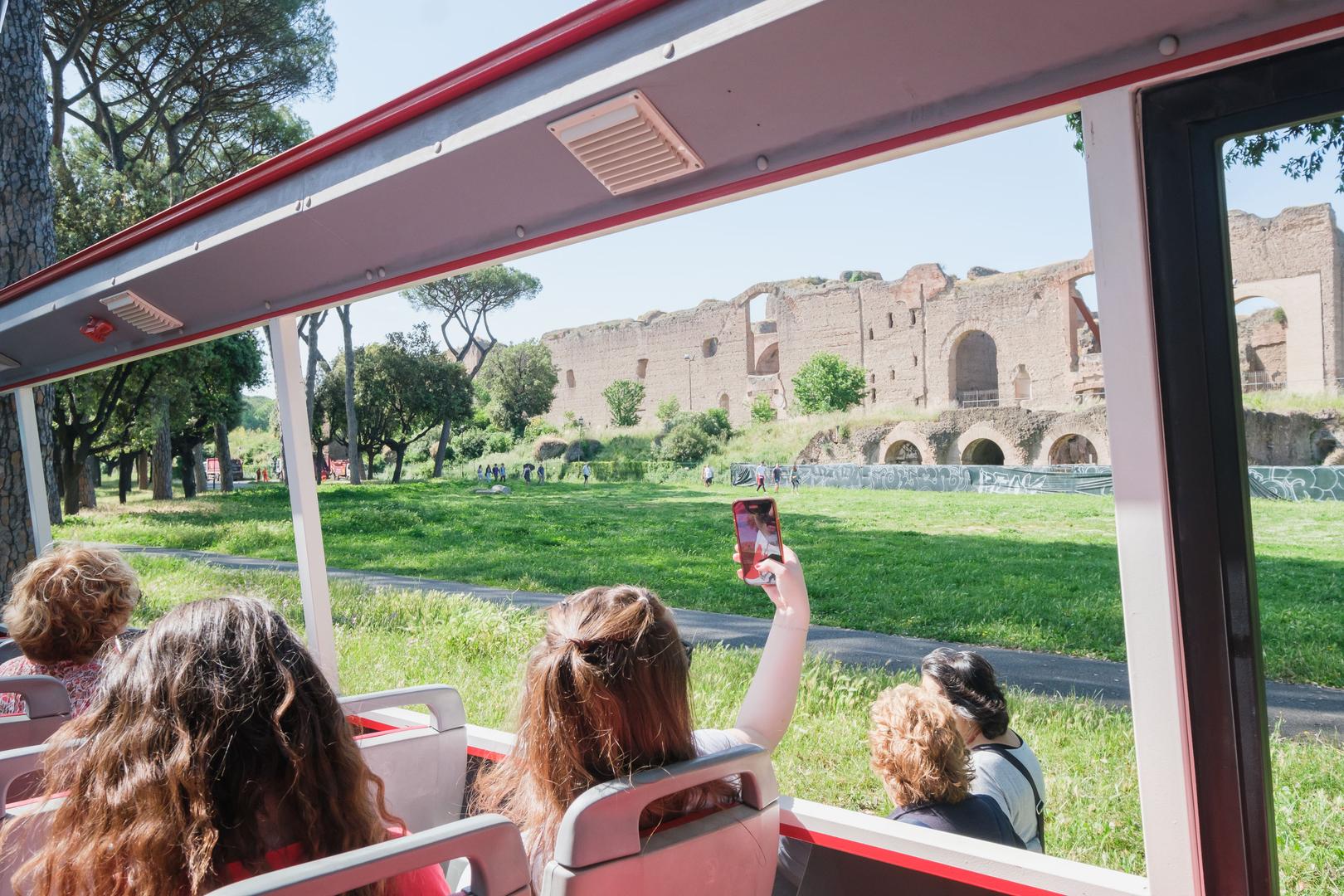 View of the Catacombs from hop-on-hop-off bus