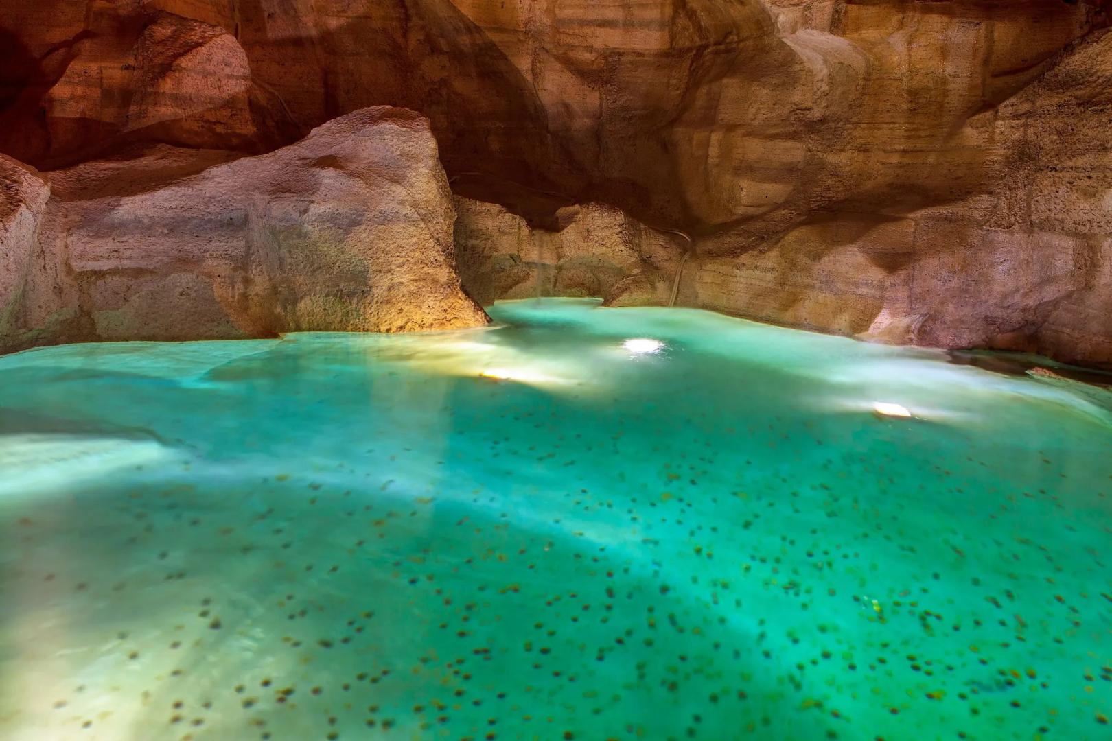 Monedas en la cuenca de agua bajo la Fontana de Trevi Roma