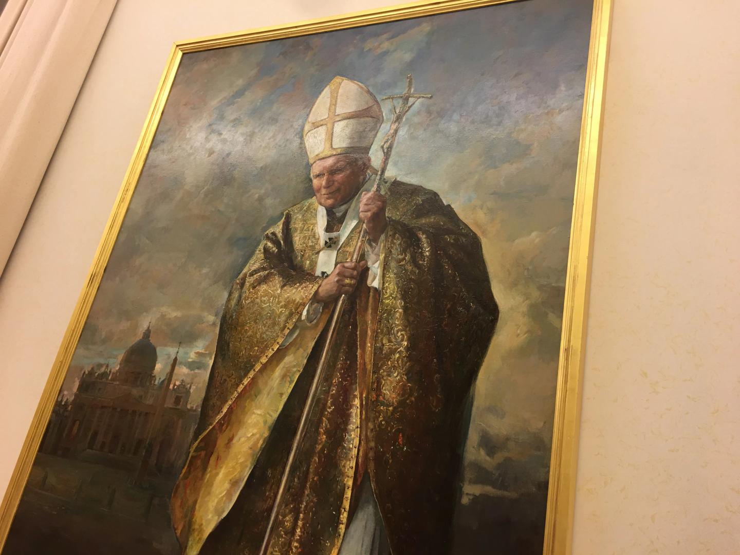 Porträt von Papst Johannes Paul II. im Apostolischen Palast