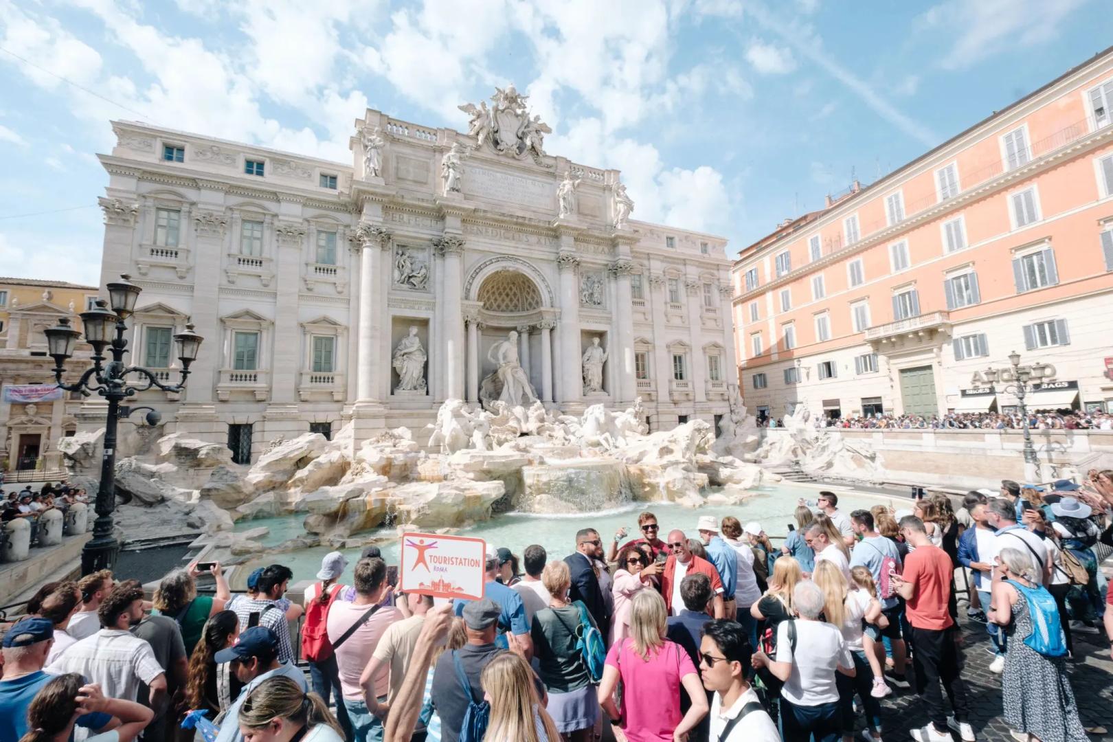 Touristation group Trevi Fountain Rome walking tour